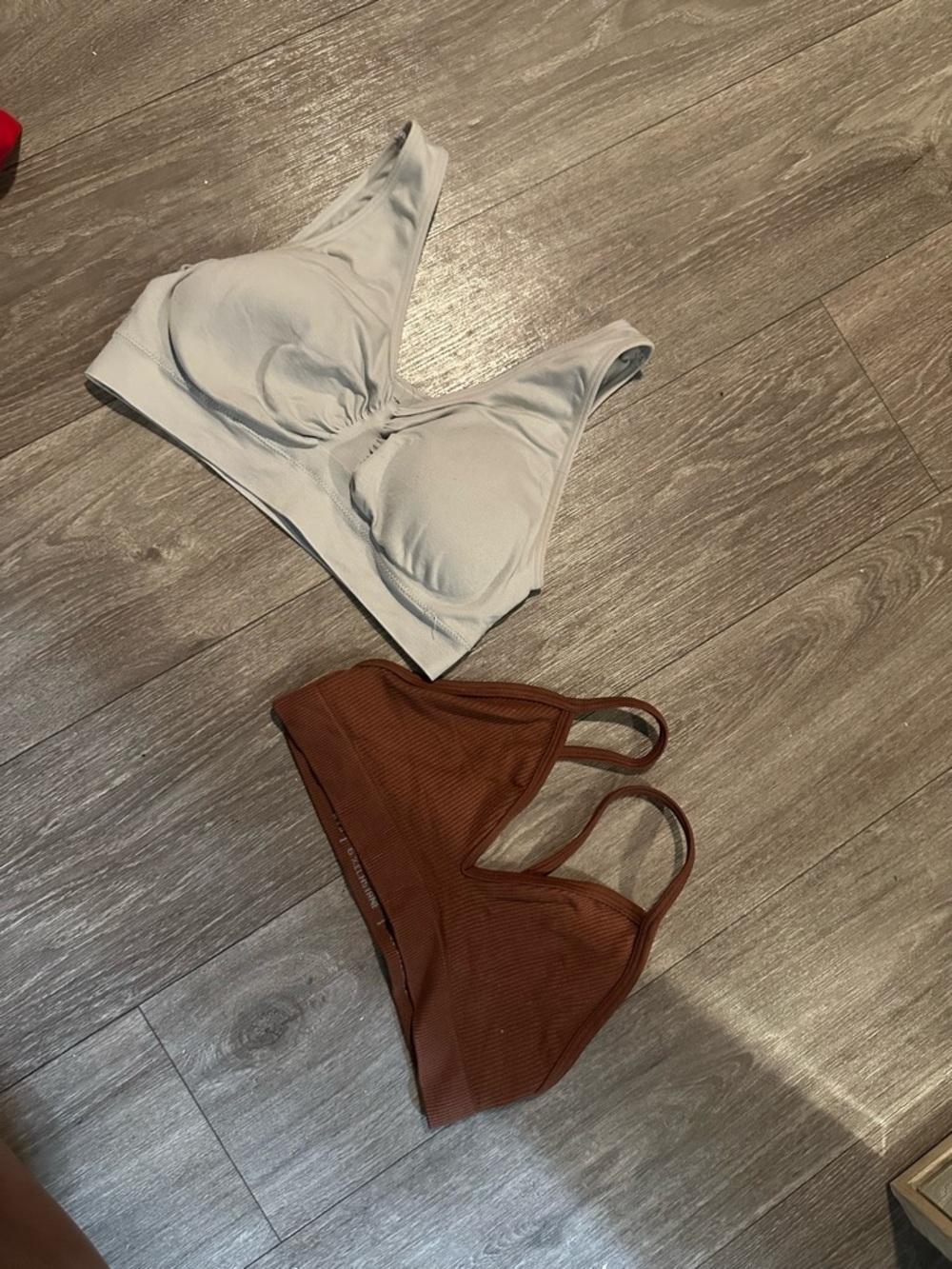 Women’s Seamless Scoop Bralette - White and Brown